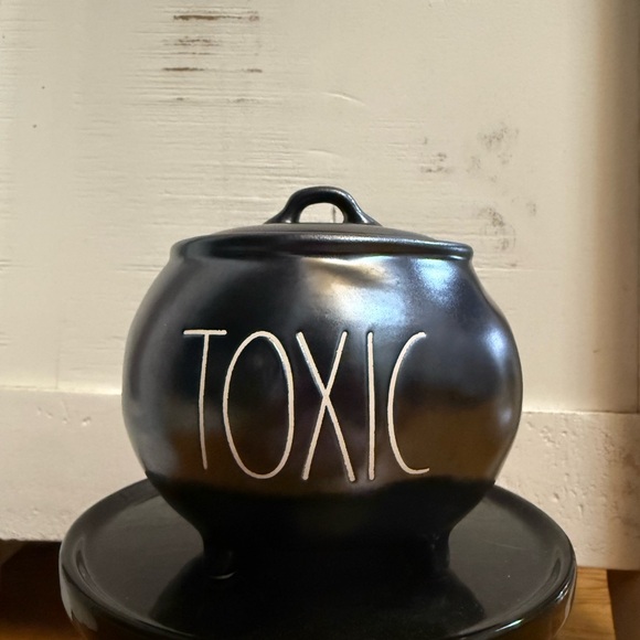 Other - Rae Dunn Black Cauldron with 'TOXIC' Design
